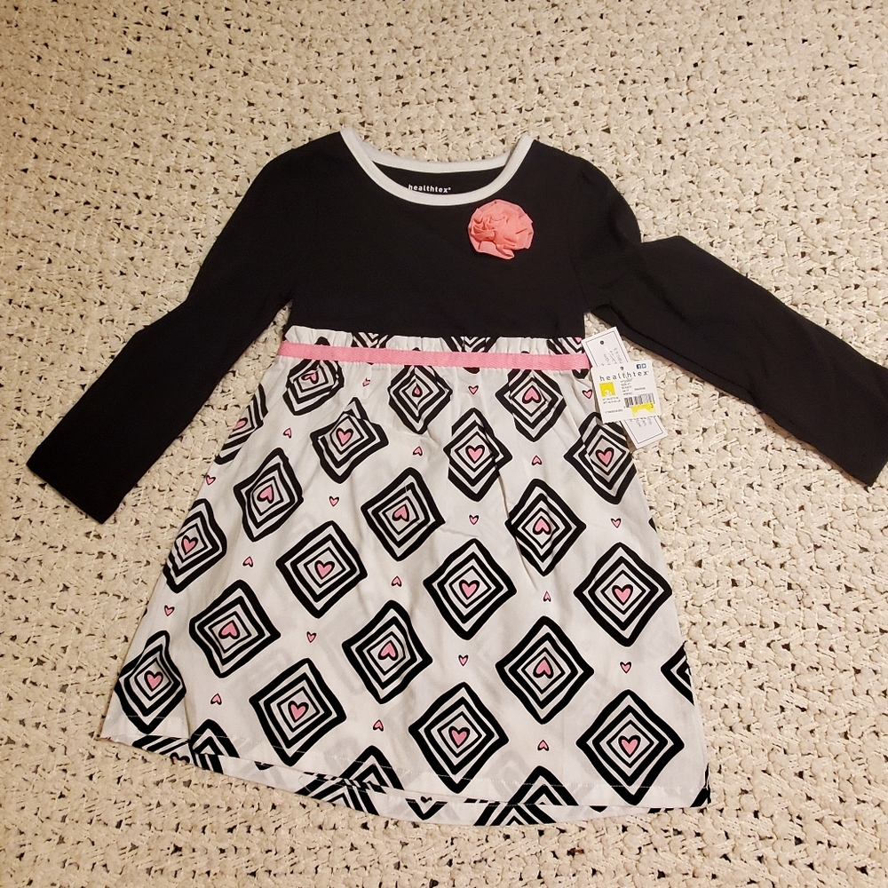 Healthtex Girls dress size 3T pink/black